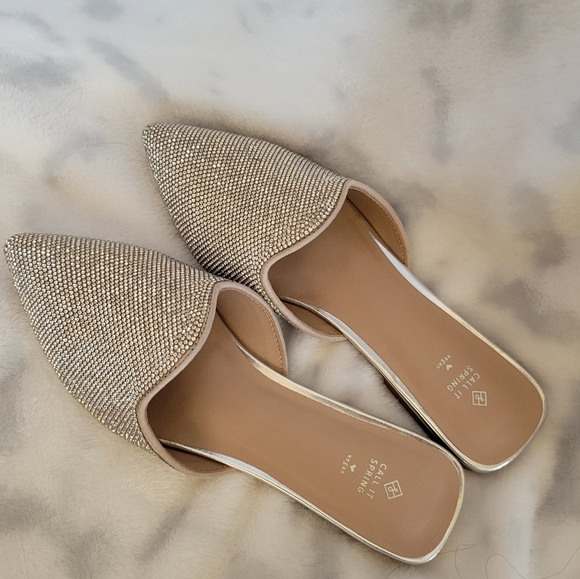 Call It Spring by ALDO Gloriaa vegan backless loafers in bone Size 6.5 - Picture 2 of 4